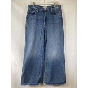 Mother Jeans The Ditcher Roller Zip Skimp Jeans Denim Wide Leg Women's 33